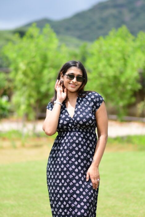 Women’s Printed Rayon Long Dress – Elegant Casual Wear