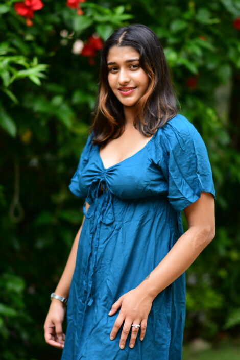 Women’s Printed Rayon Short Dress – Tie-Front Design