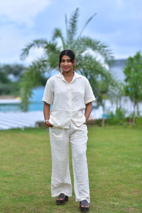 Women’s Double Gauze Cotton Cord Set – Shirt & Plazo Trouser
